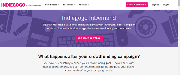 Indiegogo InDemand